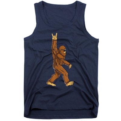 Bigfoot Rock On Sasquatch Rock And Roll Funny Graphic Tank Top