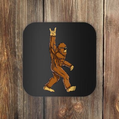 Bigfoot Rock On Sasquatch Funny Rock And Roll Gift Coaster