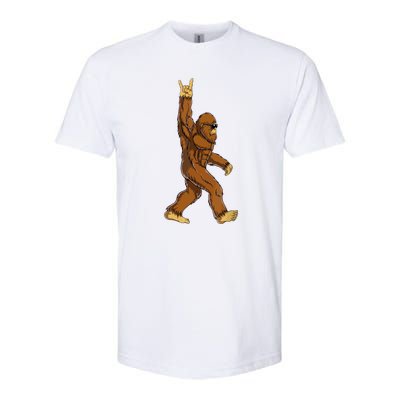 Bigfoot Rock On Sasquatch Funny Rock And Roll Gift Softstyle® CVC T-Shirt