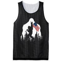 Bigfoot Rock On Hold American Flag Sasquatch Believers Mesh Reversible Basketball Jersey Tank