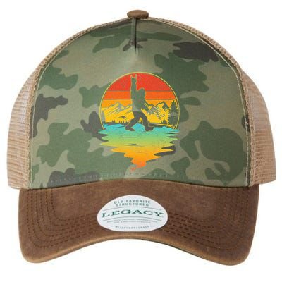 Bigfoot Rock On Sasquatch Rock And Roll Funny Graphic Legacy Tie Dye Trucker Hat