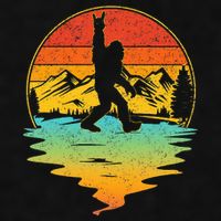 Bigfoot Rock On Sasquatch Rock And Roll Funny Graphic Ladies PosiCharge Tri-Blend Wicking Tank
