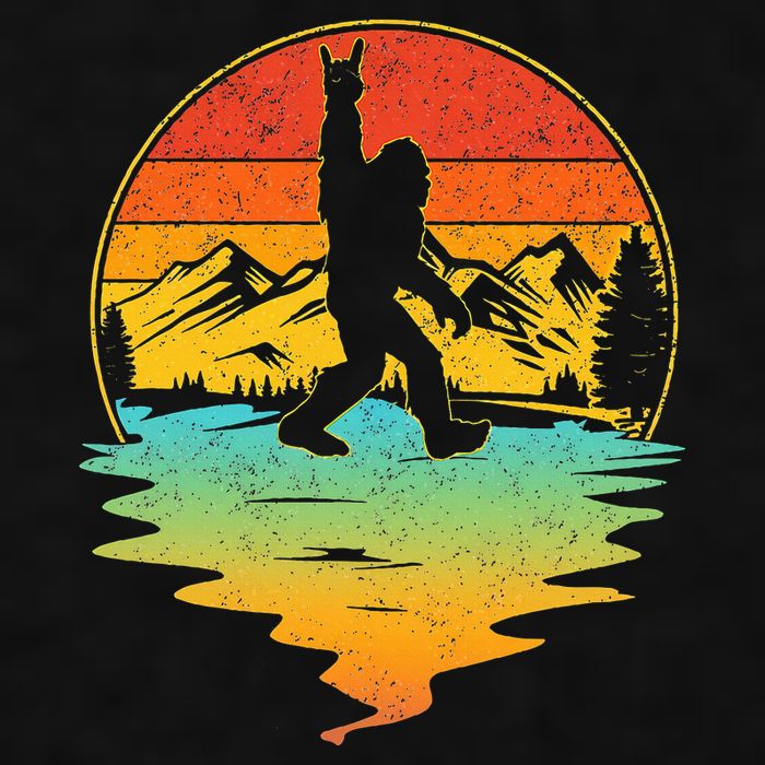 Bigfoot Rock On Sasquatch Rock And Roll Funny Graphic Ladies PosiCharge Tri-Blend Wicking Tank