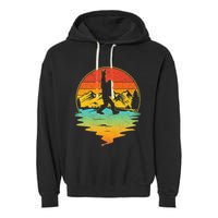 Bigfoot Rock On Sasquatch Rock And Roll Funny Graphic Garment-Dyed Fleece Hoodie