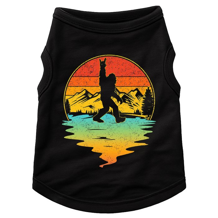 Bigfoot Rock On Sasquatch Rock And Roll Funny Graphic Doggie Tank