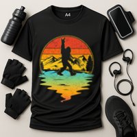 Bigfoot Rock On Sasquatch Rock And Roll Funny Graphic Performance Shirt