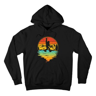 Bigfoot Rock On Sasquatch Rock And Roll Funny Graphic Hoodie