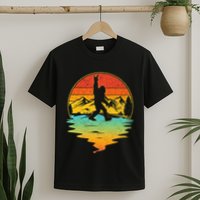 Bigfoot Rock On Sasquatch Rock And Roll Funny Graphic T-Shirt