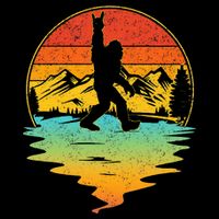 Bigfoot Rock On Sasquatch Rock And Roll Funny Graphic T-Shirt
