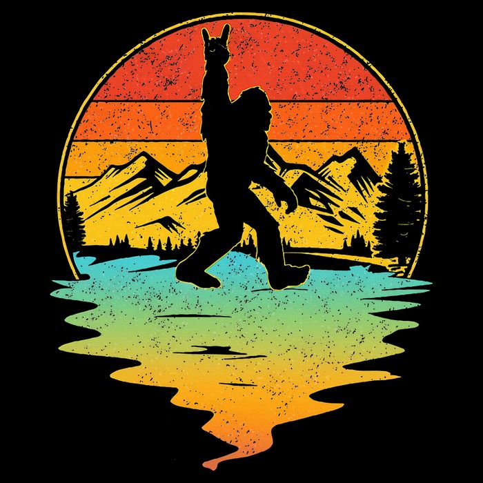 Bigfoot Rock On Sasquatch Rock And Roll Funny Graphic T-Shirt