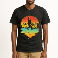 Bigfoot Rock On Sasquatch Rock And Roll Funny Graphic Tall T-Shirt