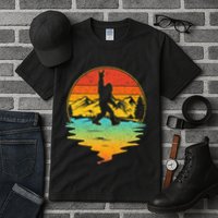 Bigfoot Rock On Sasquatch Rock And Roll Funny Graphic Tall T-Shirt