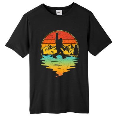 Bigfoot Rock On Sasquatch Rock And Roll Funny Graphic Tall Fusion ChromaSoft Performance T-Shirt