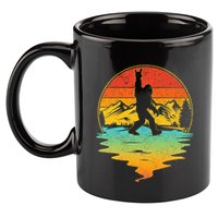 Bigfoot Rock On Sasquatch Rock And Roll Funny Graphic 11oz C Handle Ceramic Mug