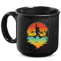 Bigfoot Rock On Sasquatch Rock And Roll Funny Graphic 15oz Campfire Ceramic Mug