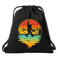 Bigfoot Rock On Sasquatch Rock And Roll Funny Graphic Drawstring Bag
