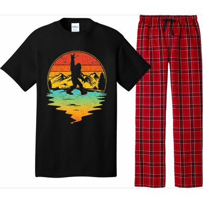 Bigfoot Rock On Sasquatch Rock And Roll Funny Graphic Pajama Set