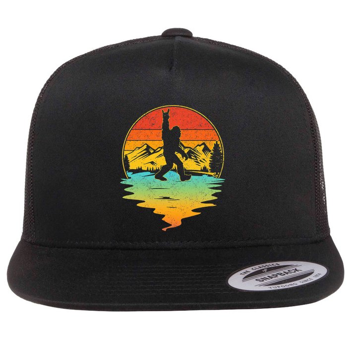 Bigfoot Rock On Sasquatch Rock And Roll Funny Graphic Flatbill Hat