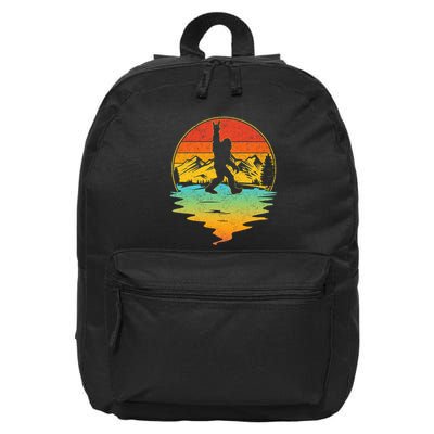 Bigfoot Rock On Sasquatch Rock And Roll Funny Graphic 16 in Basic Backpack