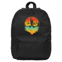 Bigfoot Rock On Sasquatch Rock And Roll Funny Graphic 16 in Basic Backpack