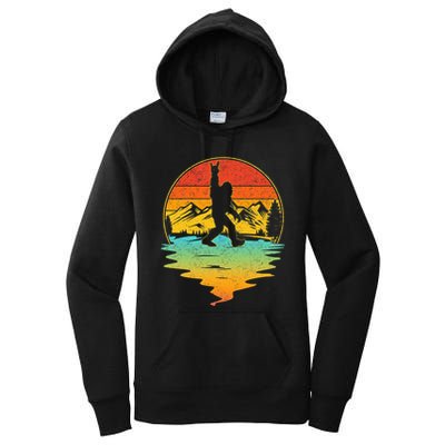Bigfoot Rock On Sasquatch Rock And Roll Funny Graphic Women's Pullover Hoodie