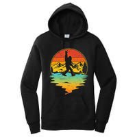 Bigfoot Rock On Sasquatch Rock And Roll Funny Graphic Women's Pullover Hoodie