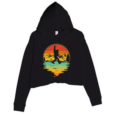 Bigfoot Rock On Sasquatch Rock And Roll Funny Graphic Crop Fleece Hoodie