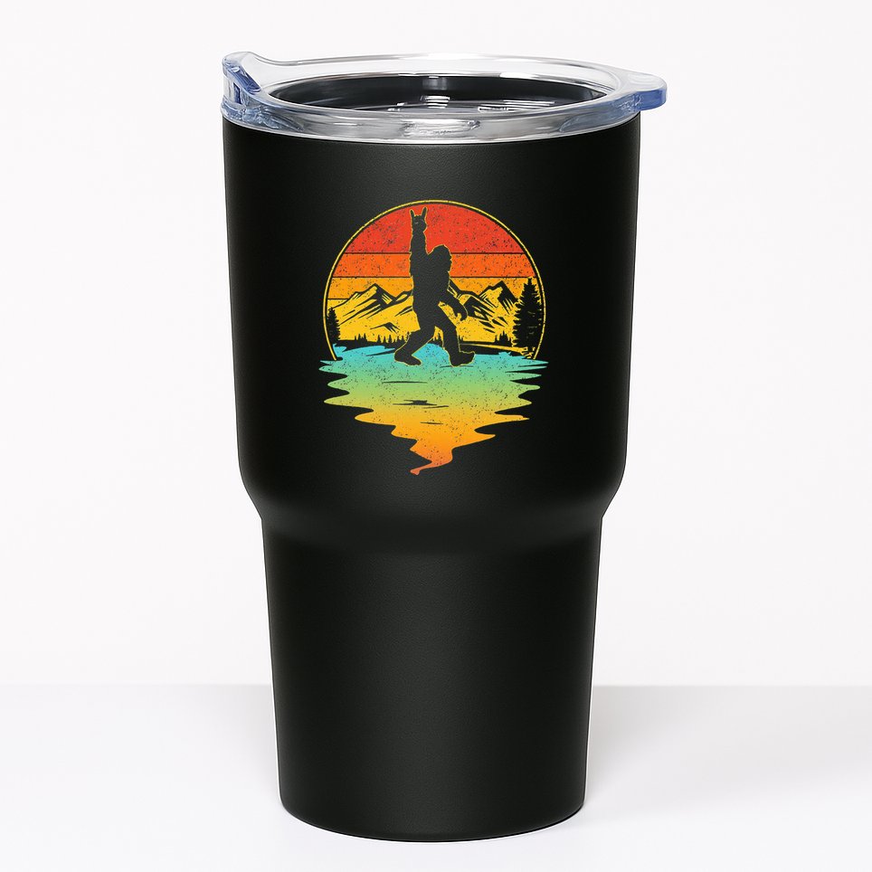 Bigfoot Rock On Sasquatch Rock And Roll Funny Graphic Tumbler