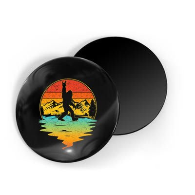 Bigfoot Rock On Sasquatch Rock And Roll Funny Graphic Magnet