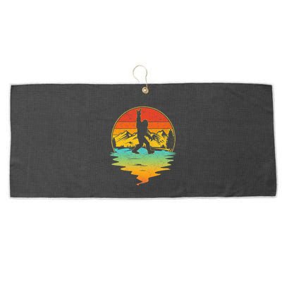Bigfoot Rock On Sasquatch Rock And Roll Funny Graphic Large Microfiber Waffle Golf Towel