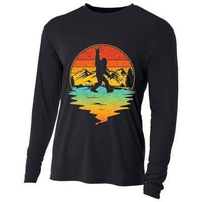 Bigfoot Rock On Sasquatch Rock And Roll Funny Graphic Cooling Performance Long Sleeve Crew