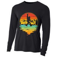 Bigfoot Rock On Sasquatch Rock And Roll Funny Graphic Cooling Performance Long Sleeve Crew