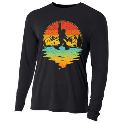 Bigfoot Rock On Sasquatch Rock And Roll Funny Graphic Cooling Performance Long Sleeve Crew