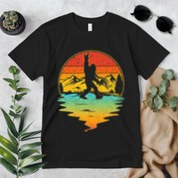 Bigfoot Rock On Sasquatch Rock And Roll Funny Graphic Premium T-Shirt