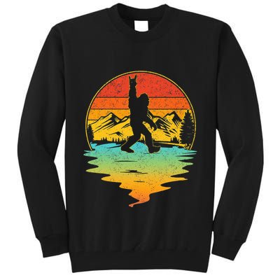Bigfoot Rock On Sasquatch Rock And Roll Funny Graphic Tall Sweatshirt