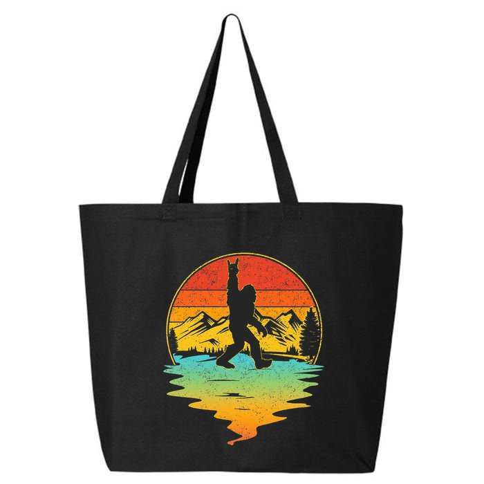 Bigfoot Rock On Sasquatch Rock And Roll Funny Graphic 25L Jumbo Tote