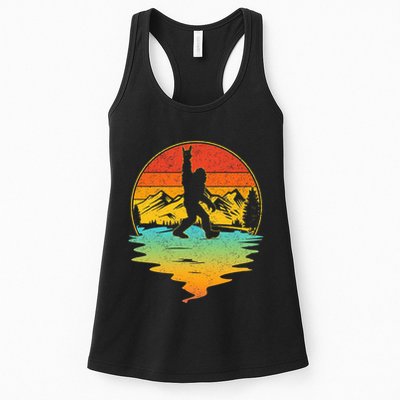 Bigfoot Rock On Sasquatch Rock And Roll Funny Graphic Womens Tank Top