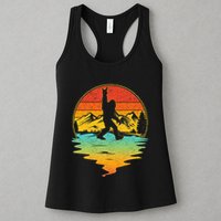 Bigfoot Rock On Sasquatch Rock And Roll Funny Graphic Womens Tank Top