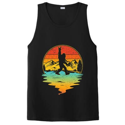 Bigfoot Rock On Sasquatch Rock And Roll Funny Graphic PosiCharge Competitor Tank