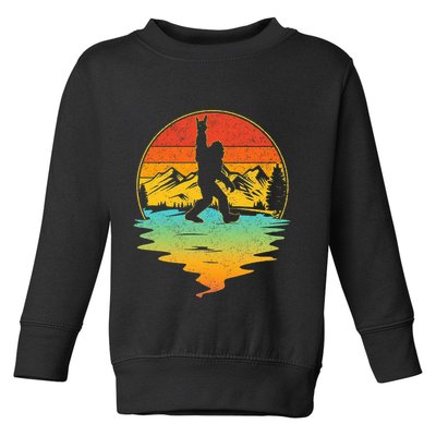 Bigfoot Rock On Sasquatch Rock And Roll Funny Graphic Toddler Sweatshirt