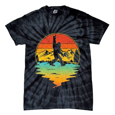Bigfoot Rock On Sasquatch Rock And Roll Funny Graphic Tie-Dye T-Shirt