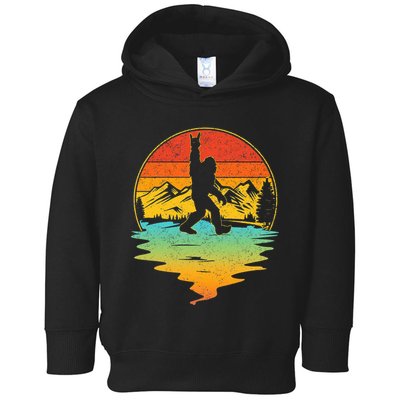 Bigfoot Rock On Sasquatch Rock And Roll Funny Graphic Toddler Hoodie