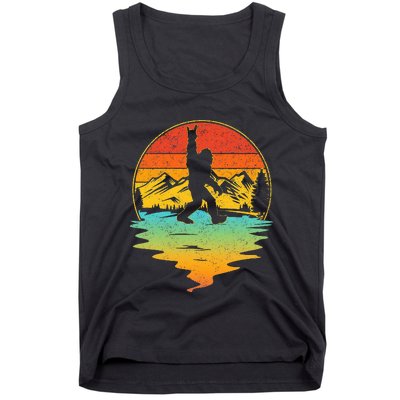 Bigfoot Rock On Sasquatch Rock And Roll Funny Graphic Tank Top