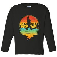 Bigfoot Rock On Sasquatch Rock And Roll Funny Graphic Toddler Long Sleeve Shirt