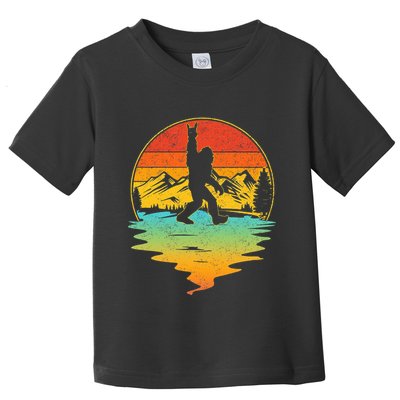 Bigfoot Rock On Sasquatch Rock And Roll Funny Graphic Toddler T-Shirt