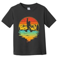 Bigfoot Rock On Sasquatch Rock And Roll Funny Graphic Toddler T-Shirt