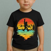 Bigfoot Rock On Sasquatch Rock And Roll Funny Graphic Toddler T-Shirt