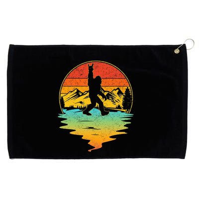 Bigfoot Rock On Sasquatch Rock And Roll Funny Graphic Grommeted Golf Towel