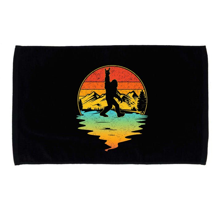 Bigfoot Rock On Sasquatch Rock And Roll Funny Graphic Microfiber Hand Towel