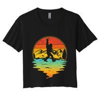 Bigfoot Rock On Sasquatch Rock And Roll Funny Graphic Crop Top